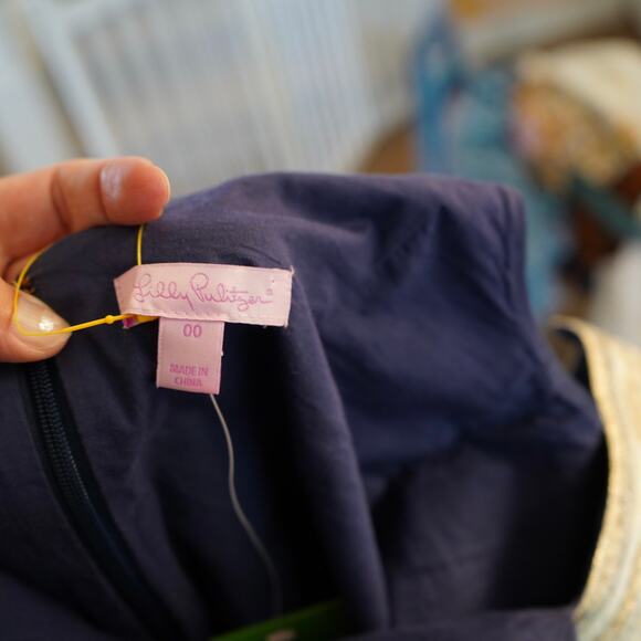 NEW Lilly Pulitzer Valli Shift Dress True Navy Womens Size 00 - Picture 7 of 10